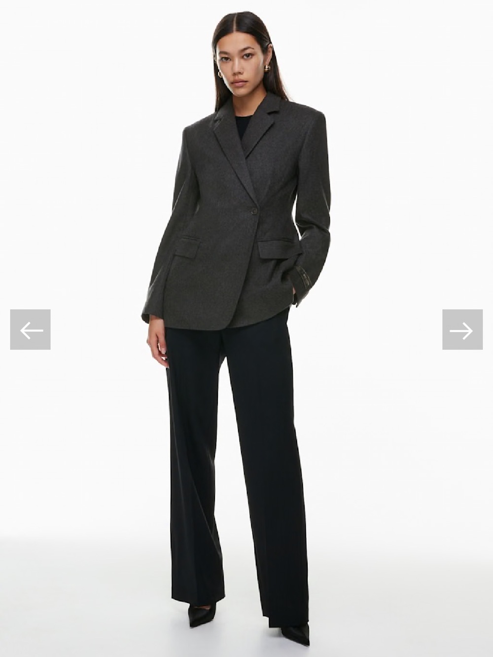 Babaton Architect Blazer Wool & Cashmere Heather Charcoal Tailored Blazer
